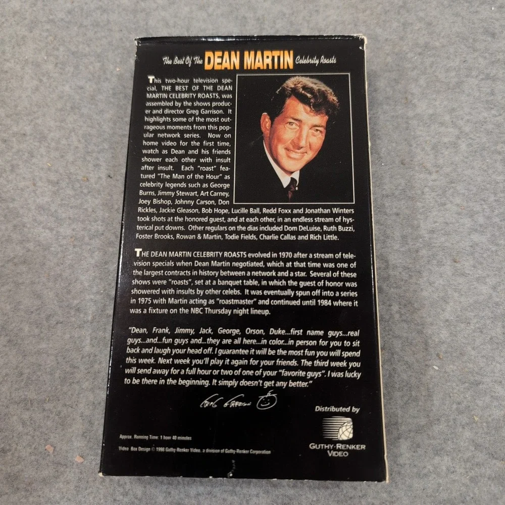 The Best of the Dean Martin Celebrity Roasts VHS Guthy-Renker Video Comedy Tape - Picture 2 of 2